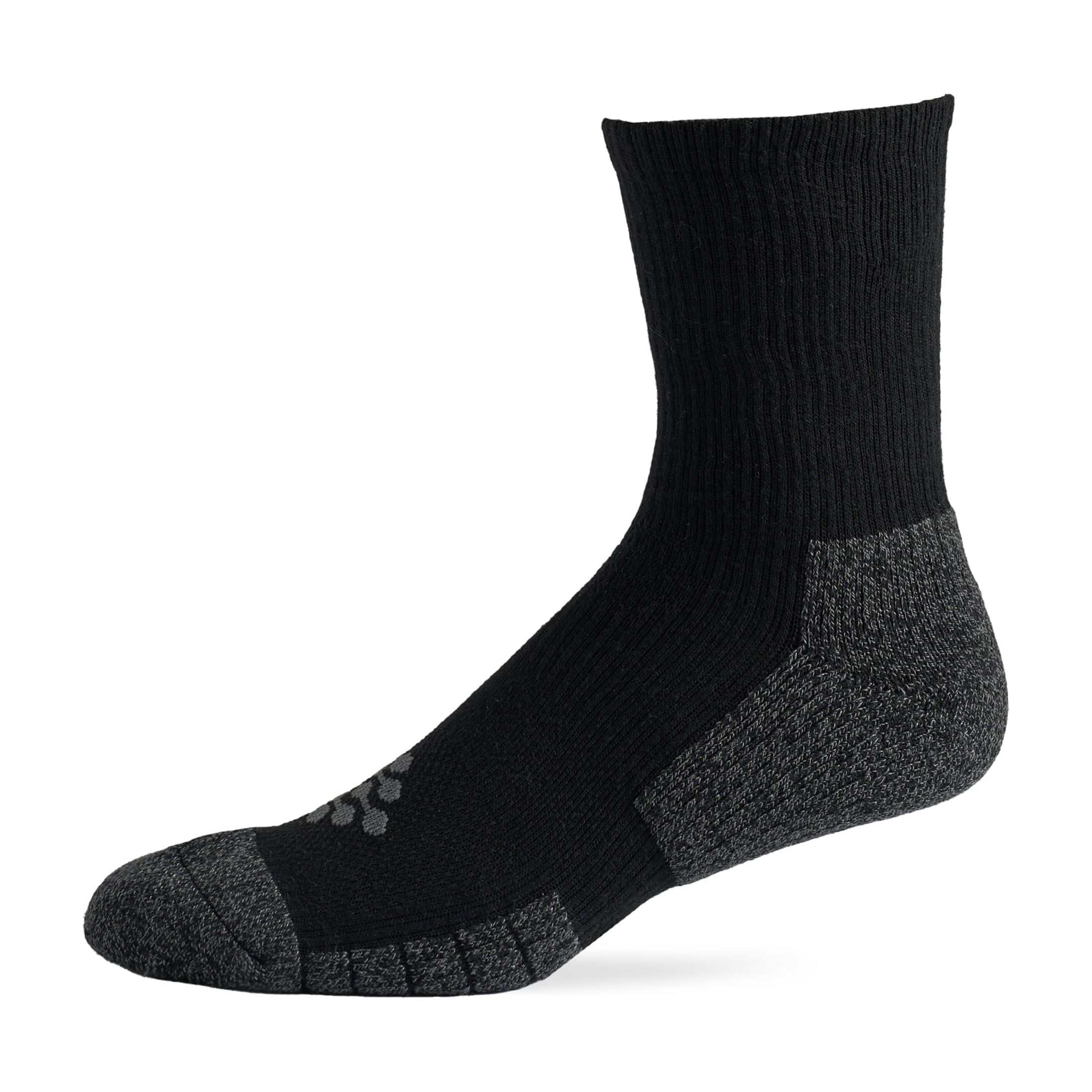 TRUEENERGY Flow High Impact Cushion Mid-Crew Sock, Men's Size 10-14.5, 3-pack