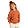 thumbnail image 2 of Kiijoy Casual Athletic Sweatshirt for Boys Solid Knit Crewneck Pullover, Orange, Sizes 4-14, 2 of 8