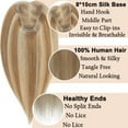 thumbnail image 4 of SEGO Hair Toppers Clip in 100% Human Hair Extensions One Piece Thick Natural Silk Base Straight Human Hair For Hairloss, 4 of 8