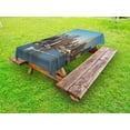 thumbnail image 1 of Urban Outdoor Tablecloth, New York City Skyline over Hudson River Empire State Building Boats and Skyscrapers, Decorative Washable Fabric Picnic Tablecloth, 58 X 120 Inches, Blue Brown, by Ambesonne, 1 of 2