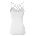 thumbnail image 3 of URBAN DAIZY Women's Seamless Triple Criss Cross Front Cami Top Lattice Strappy Tank Spaghetti Strap Camisole Undershirt A33_6660 White 2X/3X, 3 of 7