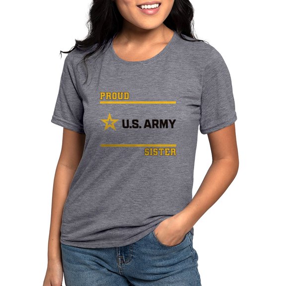 CafePress - Proud Army Sister Black And Gold T Shirt - Womens Tri-blend T-Shirt
