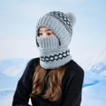 thumbnail image 4 of ZQUUVOU Women's Knit Balaclava Winter Plush Lined Integrated Neck Warmer Face Mask Outdoor Thermal Beanie Gray, 4 of 6