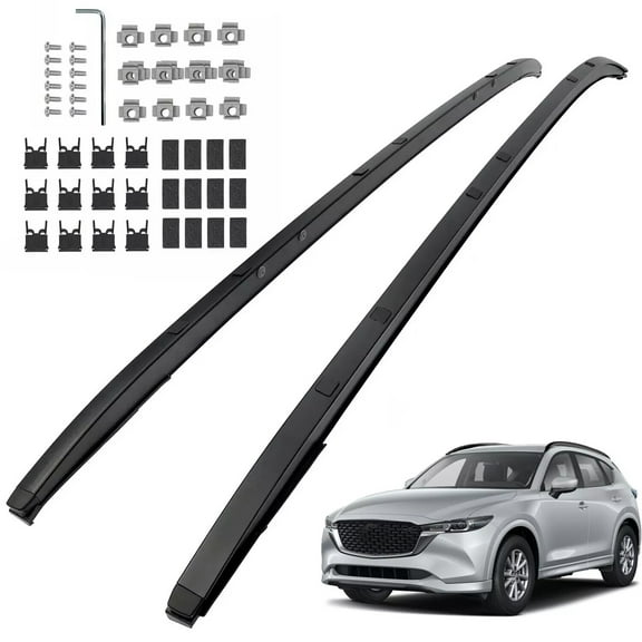 2Pcs Aluminium Roof Rack Side Rail Luggage Carrier For Mazda CX5 CX-5 2017-2024