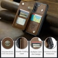 thumbnail image 6 of Feishell for Samsung Galaxy S22 Case with Card Holder, Wallet Case for Women Men with RFID Blocking, Durable PU Leather Kickstand Magnetic Clasp Shockproof Phone Case,Brown, 6 of 9