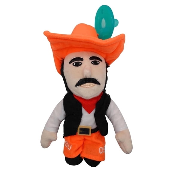 Gamezies Baby Boy and Girl Silicone Oklahoma State Pistol Pete Mascot Pacifier with Detachable Plush, Bpa-Free, 0-6 Months