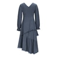 thumbnail image 6 of Vetsdori Long Sleeve Midi Dresses for Women Party Semi Formal Dresses Lace V-Neck,Casual Evening Gown Ladies Dress, 6 of 9