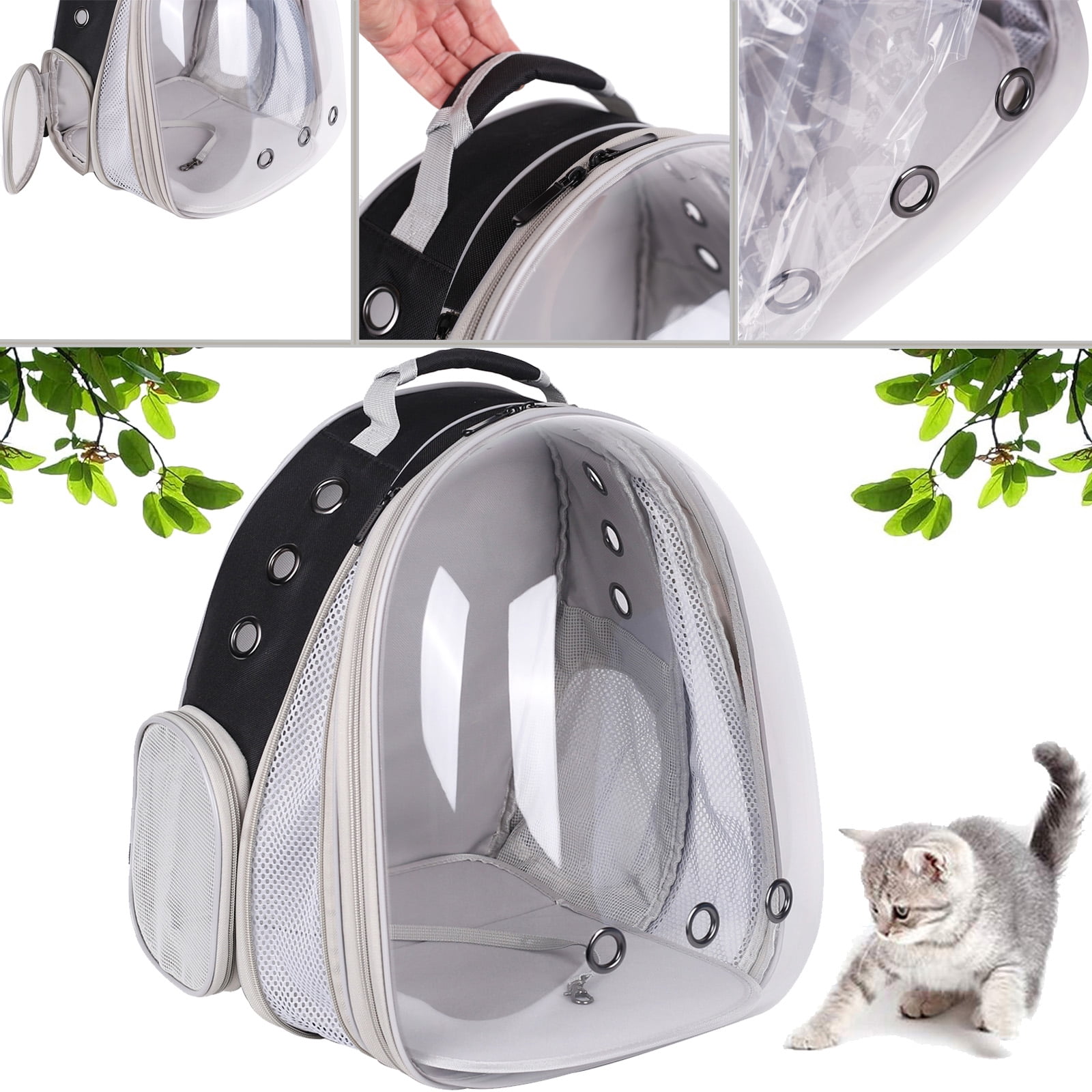 Halinfer Front Expandable Cat Backpack Carrier,Pet Carrier Backpack for Large Fat Cat and Small Puppy, Fit up to 20 lbs