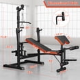 GIKPAL 660lb 6-in-1 Adjustable Weight Bench with Barbel Rack, Leg ...