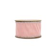 thumbnail image 3 of LaRibbons 2 1/2" Wired Dupioni Ribbon w / Lurex Trim | Pink/Silver | 10 Yard Roll, 3 of 7