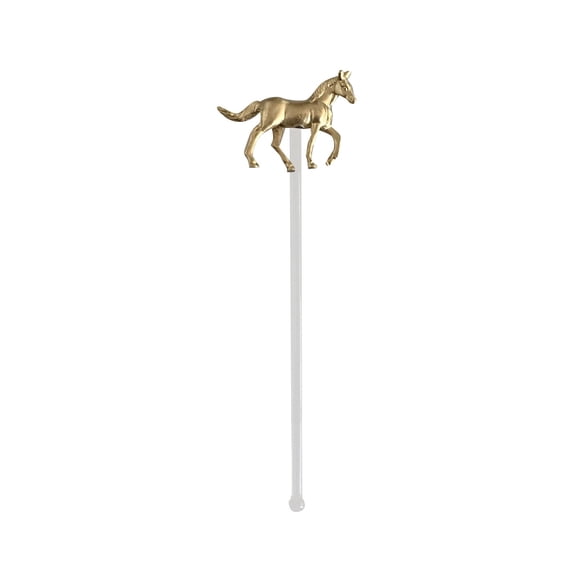 Fiudx Pajita de Caballo de Carreras, Agitador de Resina Pintado a Mano, Elegante Mezclador de Bebidas de Vidrio, Decoración para Bodas, Esencial para Eventos Ecuestres, Fácil de Limpiar, Tamaño de 7.
