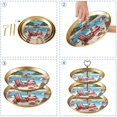 thumbnail image 4 of Santa Claus Beach Vacation Decorative Plastic Discs Earring Holder Stand with Iron Pillars - 32cm Height, 3 Plate Sizes, 4 of 6