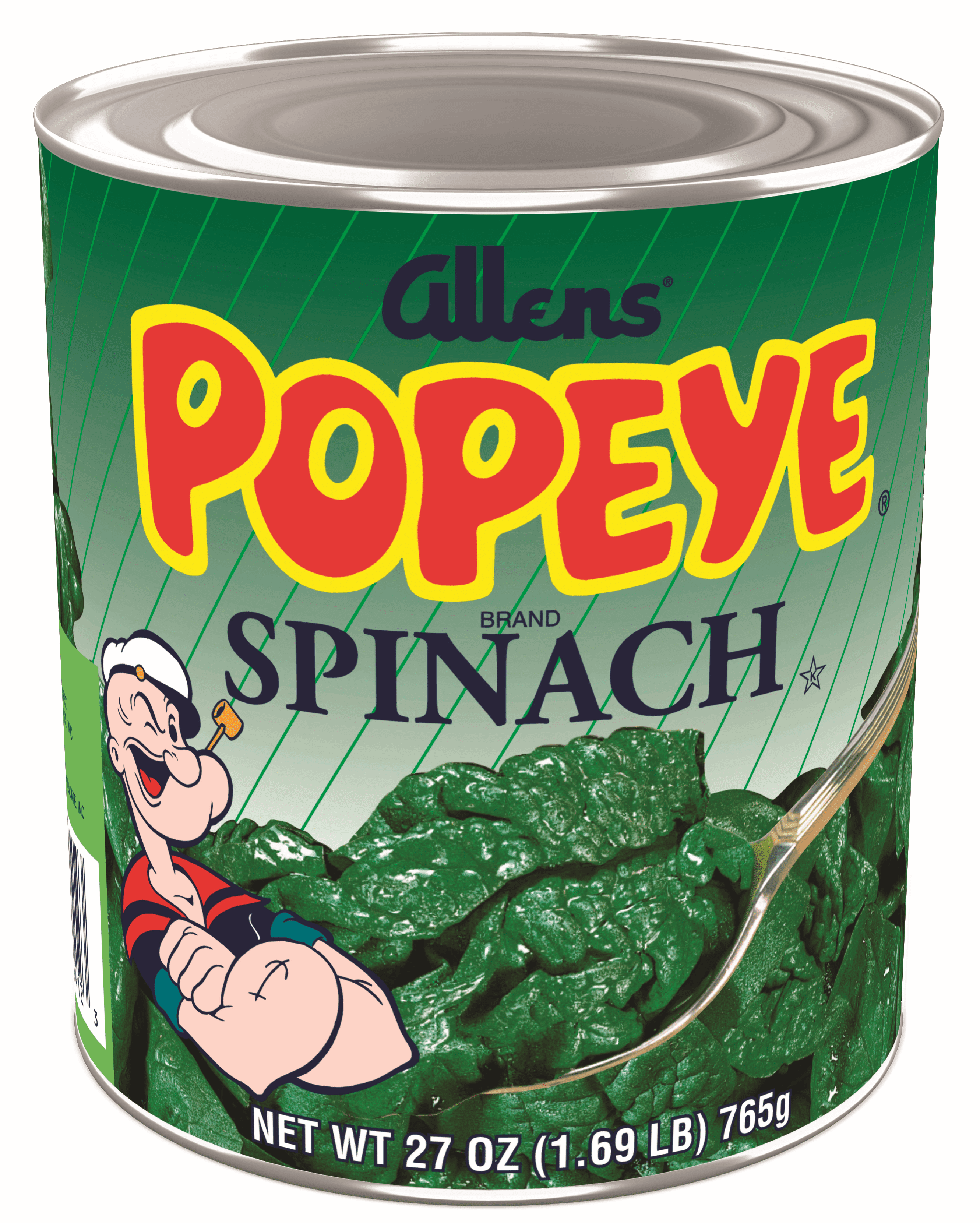 Allens Popeye Spinach, Canned Vegetables, 27 oz