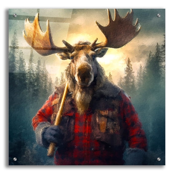 Epic Art 'Lumberjack' by Sean Parnell Acrylic Glass Wall Art, 24" x 24"