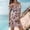 Pink, variant on Women's Casual Tennis Dress Summer Women Crew Neck Cold Shoulder Floral Printed Straps Swing Dress for Beach Cover Up Blue XL
