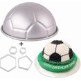 thumbnail image 1 of 9 Inch 3d Full-size Soccer Ball Aluminum Baking Pan With 4pcs Hexagon Pentagon Cookie Cutter, Football Shape Metal Cake Pan Mold Boy's Birthday Sports, 1 of 5