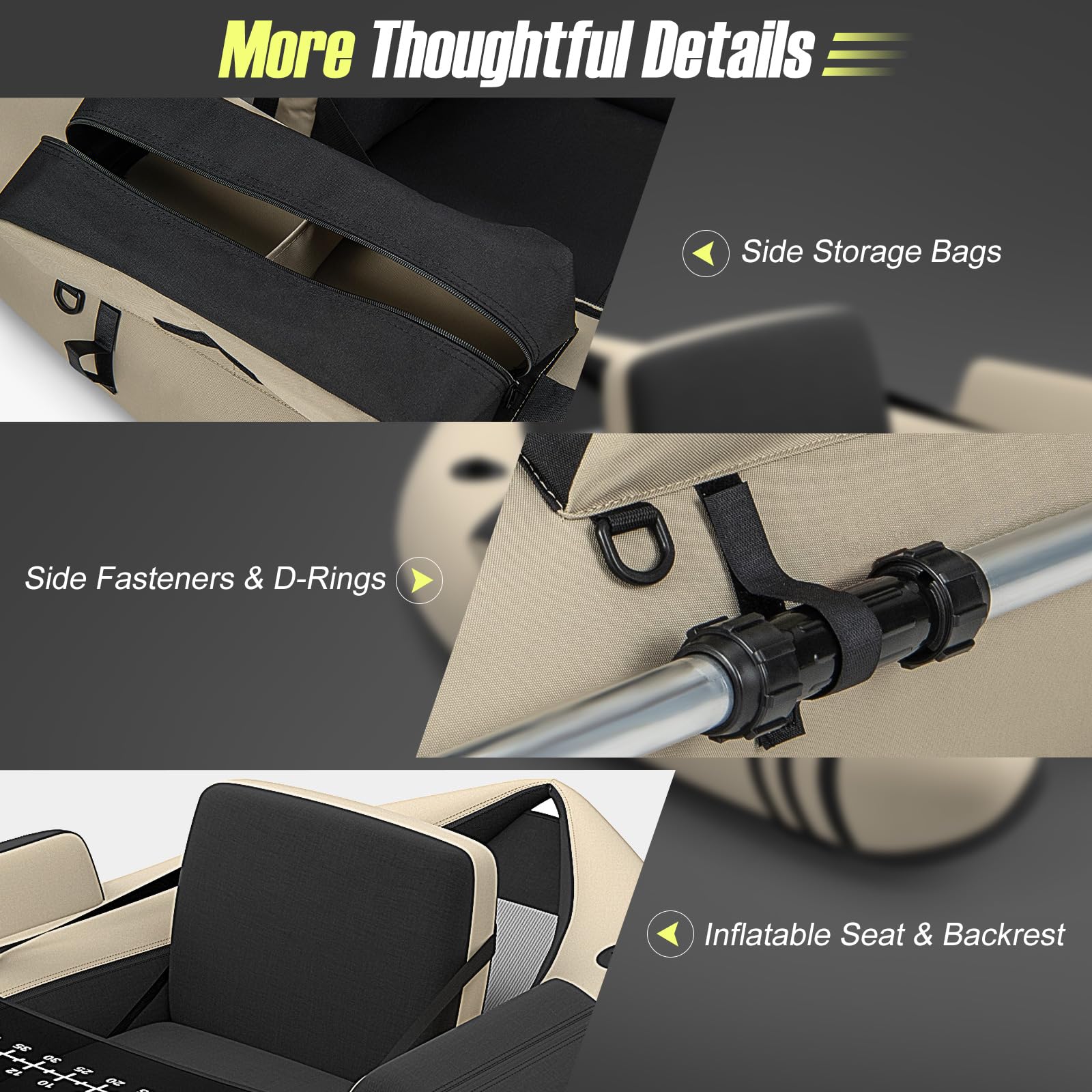 Fishing Float Tube  350lbs Inflatable Boat With Paddle Pump Flippers Fish Hook Stators Ruler Storage Pockets Portable Backpack Belly For Adults