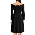 thumbnail image 4 of Women's Lace Dress One-Line Neck Clothing Business Fashion Trend Women's Gown Tight Fitting Elegant Atmospheric Dresses Women Evening Dress Black M, 4 of 4