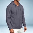 thumbnail image 6 of Zip Up Hoodie Men Long Sleeve Lightweight Solid Color Plain Hooded Sweatshirts Casual Fall Spring Track Jackets, 6 of 7