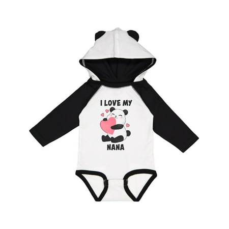 

Inktastic I Love My Nana with Panda Illustration Gift Baby Boy or Baby Girl Long Sleeve Bodysuit