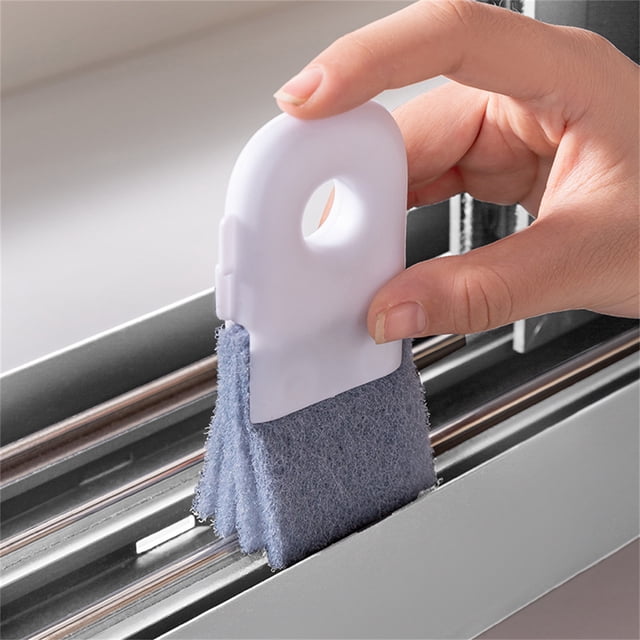 Cepillar Cepillo de limpieza para marcos de ventanas y puertas,estropajo de cocina para descontaminación de azulejos y grifos de baño (gris) (1 unidad) Rkxzt