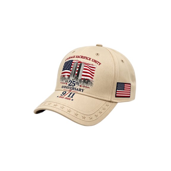 Domzest Unisex 9/11 Never Forget Baseball Cap for Men & Women 2001-2026 25th Anniversary American Flag Twin Towers Graphic Adjustable Dad Hat