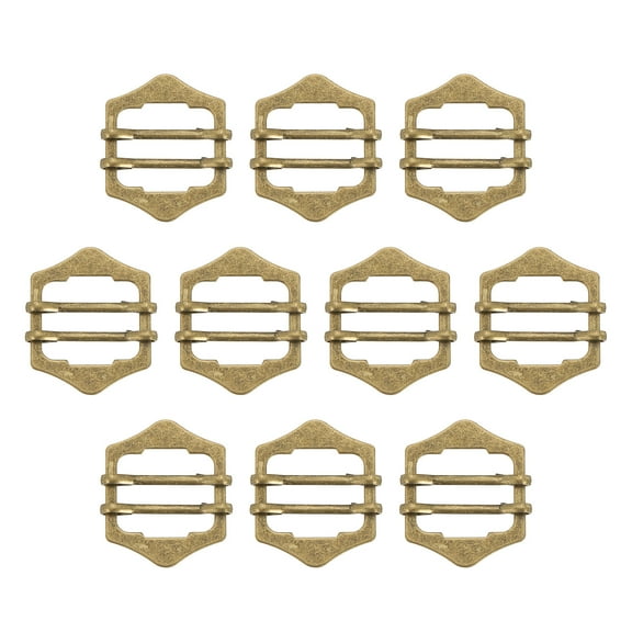 Uxcell 0.8 Inch Vest Buckles, 10 Pcs Metal Slide Adjuster Clasp for Suit Belt Bags Cloth, Bronze