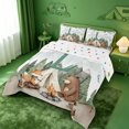 thumbnail image 2 of meiyoeat Alphabet Print L King Size Comforter Sets For Boys,Country Camping Comforters King Size,Polkadot Reversible,3Pcs,1 Comforter And 2 Pillowcases, 2 of 7