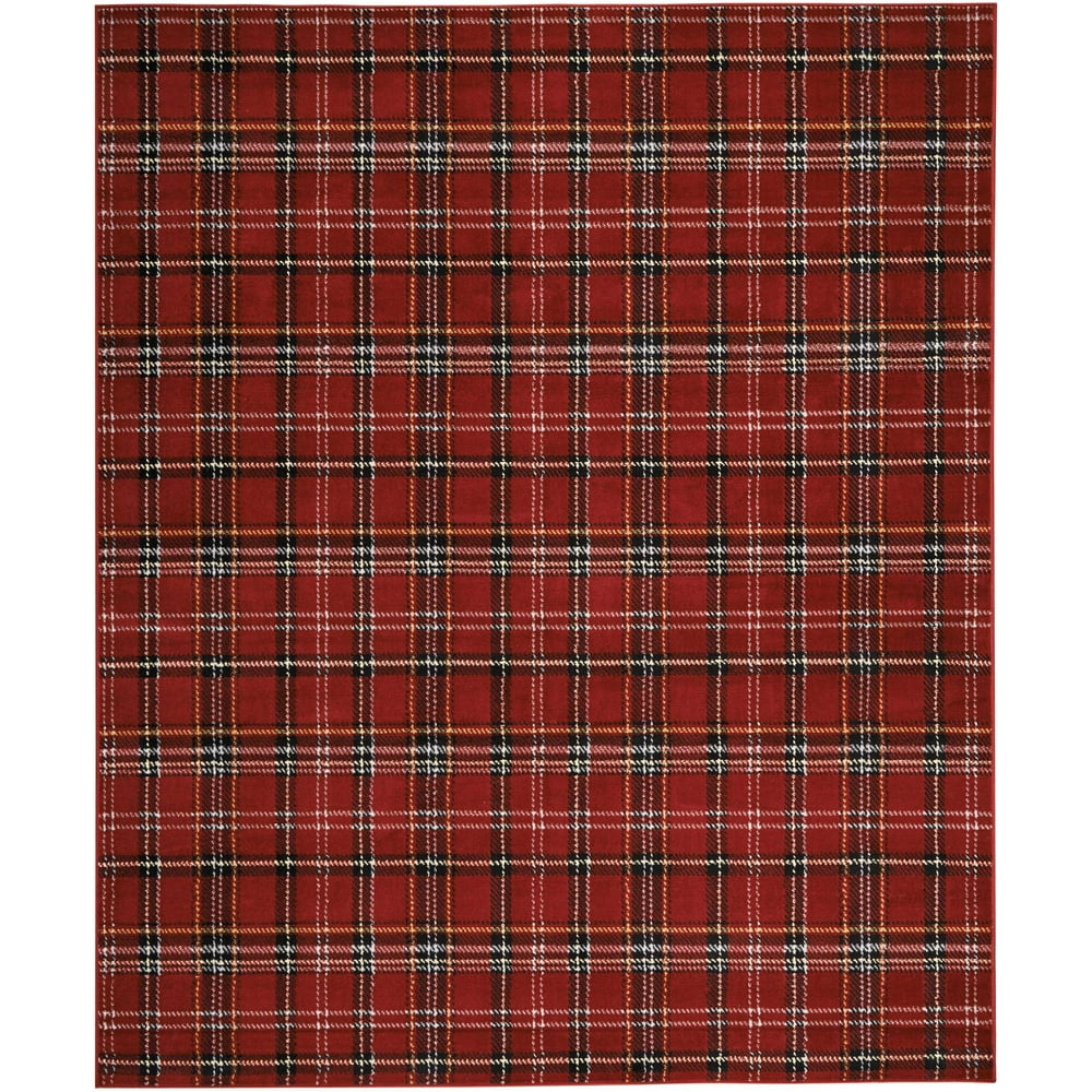 Red Farmhouse Plaid Area Rug by Pinewood Grove