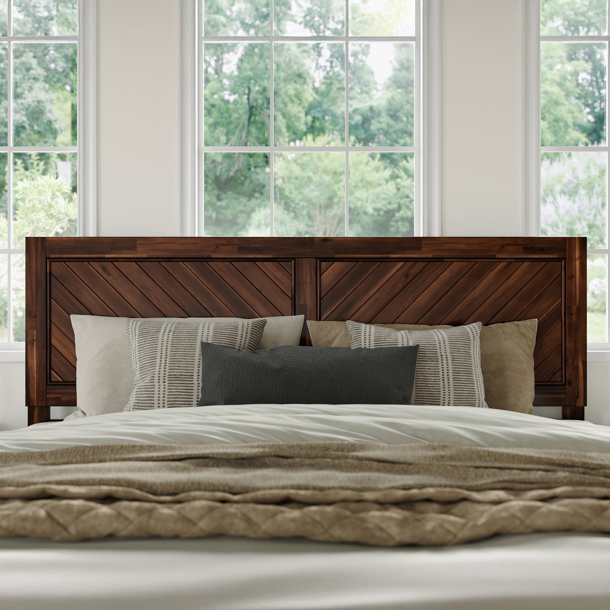 AFI Canyon Barnwood Wood Rustic Farmhouse Headboard, King