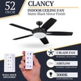 thumbnail image 4 of Prominence Home Clancy 52 Inch Indoor LED Ceiling Fan with Remote, Matte Black, 4 of 12