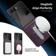 thumbnail image 6 of Dteck Magnetic Case for Samsung Galaxy Z Flip 7 with Rotating Metal Stand, Compatible with MagSafe, Slim PU Leather Shockprood Phone Cover for Galaxy Z Flip 7,Purple, 6 of 7
