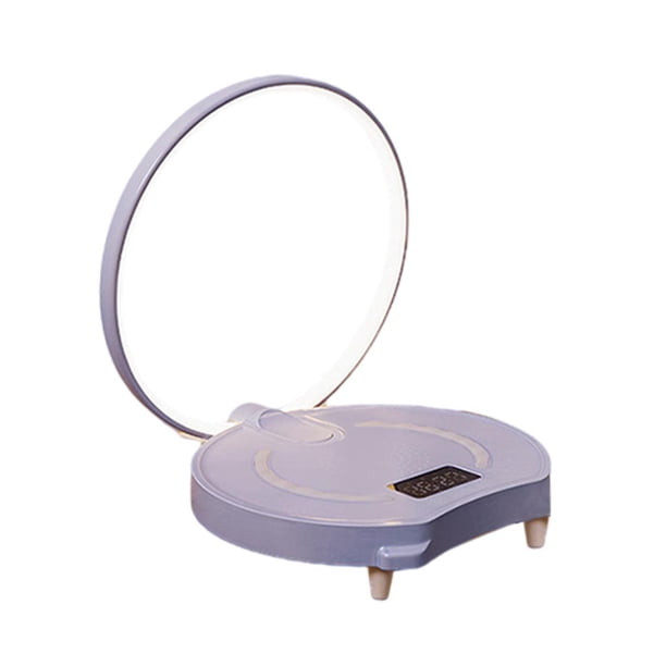 Lámpara de noche con control táctil, reloj de lámpara de escritorio, , inalámbrico, luz , lámpara de regulable LED, Púrpura