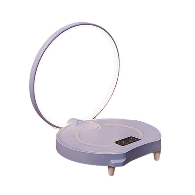 Lámpara de noche con control táctil, reloj de lámpara de escritorio, , inalámbrico, luz , lámpara de regulable LED, Púrpura