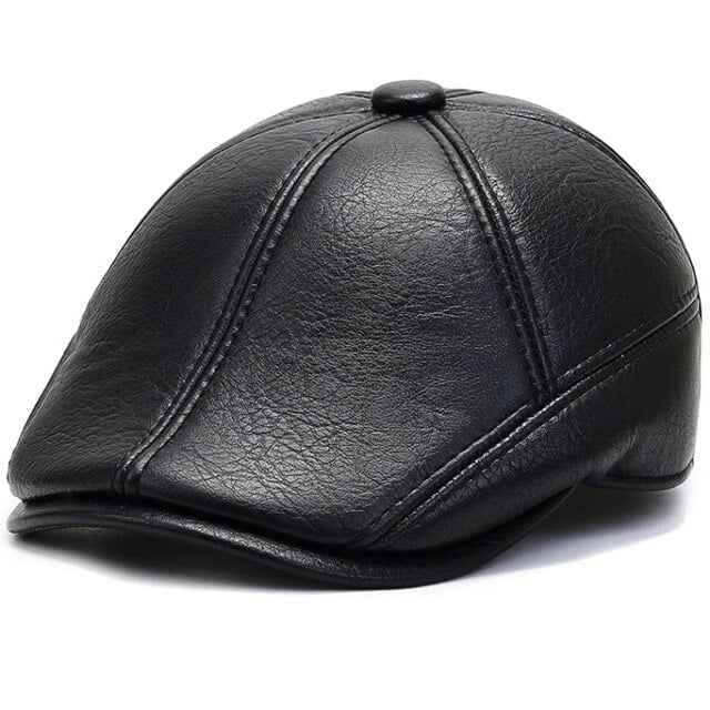 CoCopeaunt HT3921 Berets Leather Hat Warm Men Winter Cap Hat Male Ivy ...