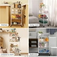 thumbnail image 4 of 4-Tier Metal Rolling Utility Cart, White Multi-Functional Storage Cart with Wheels for Office, Kitchen, Bathroom, 4 of 6