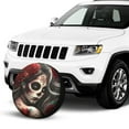 thumbnail image 2 of KAKALAD Rose Sugar Skull Girl 01 Spare Tire Cover Universal Car Vehicle Tools For Rv SUV Truck Camper Travel Trailer Accessories Buckle 14” Inch, 2 of 6