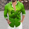 thumbnail image 2 of Hfolob Men's Shirt Mens St. Patrick's Day Print Button Lapel Long Sleeve Shirt Top Classic, 2 of 4