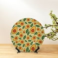 thumbnail image 6 of Cauagu Leaves Avocado Print Bone China Decorative Plate, Wall Mount Plate Holiday Decor Decorative Ceramic Plates with Stand Elegant Household Plates Decorative-6in, 6 of 6