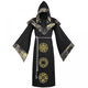 thumbnail image 2 of Capa medieval con capucha para hombre, disfraz de hechicero pagano, bruja y mago con estampado dorado, para Halloween, carnaval, fiesta, túnica gótica, 2 of 4