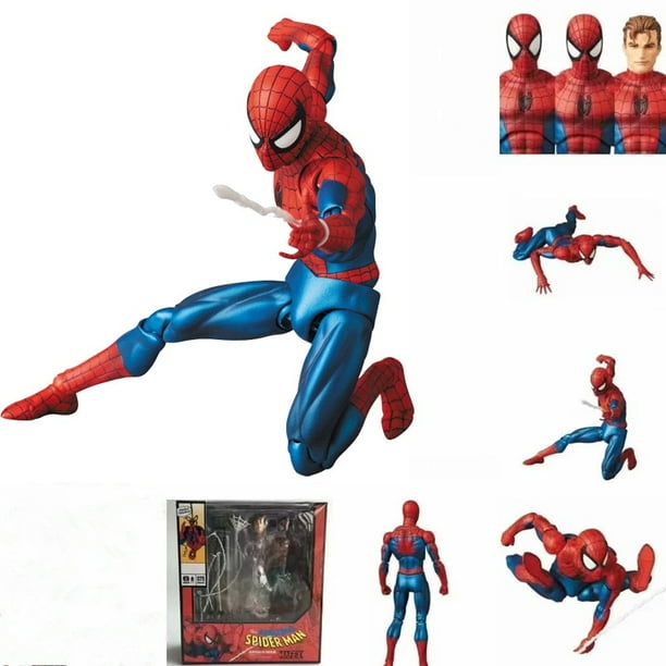 Figura de Acción Spiderman SHFiguarts Mafex Spider Man PS4 Juguetes de Regreso a casa