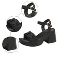 thumbnail image 4 of Dakaela Heels for Women Block Chunky Platform High Heel Sandals Wedding Party Dress Pumps Black 6, 4 of 6