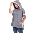 thumbnail image 3 of Sweat à Capuche Oversize à Manches Courtes pour Femmes avec Fentes Latérales, 3 of 5