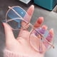 thumbnail image 1 of Gafas para miopía para hombres y mujeres, montura poligonal con cara redonda clara, acabado de cara grande, gafas con radiación de luz azul anti-azul, 1 of 3