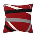 thumbnail image 2 of Coussin, Housses de Coussin-Moderne-Rouge-Gris Rayures-Huile Acrylique-Gris-Décoratif-Carré-45 x 45 cm 4 Pièces, 2 of 4