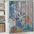thumbnail image 6 of Orinice  Nautical Coastal Shower Curtain, Ocean Beach Seashell Starfish Shower Curtain for Bathroom Decor, Marine Underwater Waterproof Fabric Shower Curtain Set with Hooks,  36x72, 6 of 7
