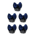 thumbnail image 2 of Transemion Wide Application Bow Work Hair Clips Snood Net For Stylish And Convenient Good Gifts Cloth Bowknot Hair Clip Hairnets Gold rim -  Blue 5Set, 2 of 6