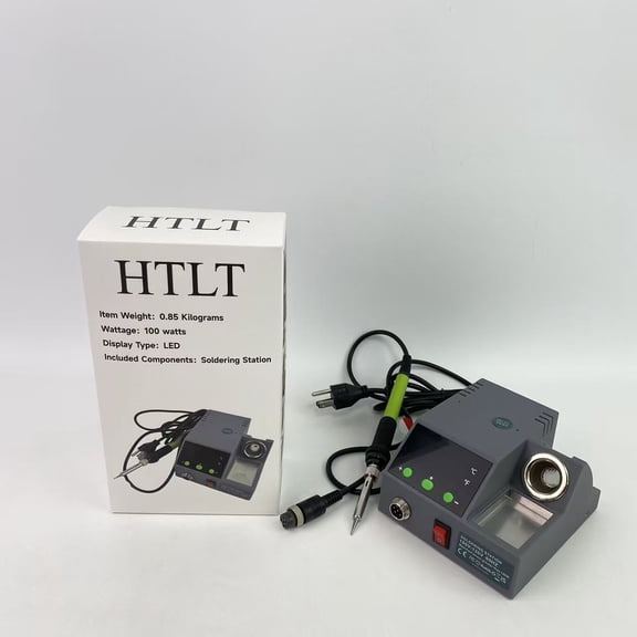 HTLT Soldering Station, 100W Digital Display Soldering Iron Station Kit, 356°F - 896°F, Auto Sleep, °C/°F Conversion, Solder Wire, Tips, Stand, Pump, Tweezers, Tip Cleaner, Gray