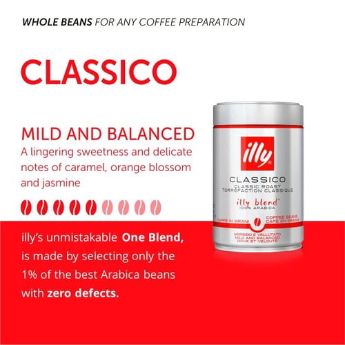 illy Classico Roast Coffee Beans 250g, British Import (Pack of 2)