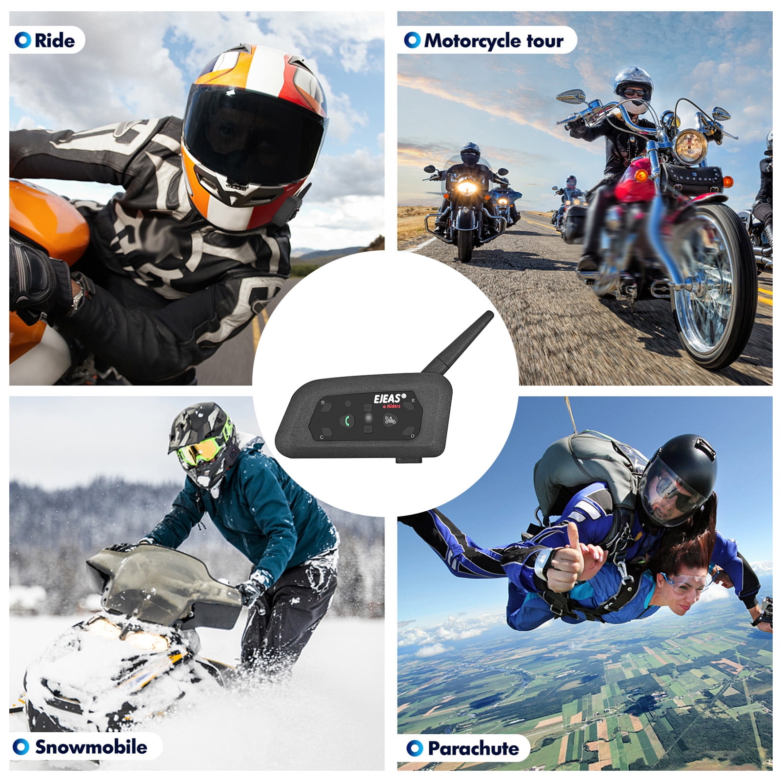 EJEAS V6PRO Motorcycle Helmet Bluetooth Headset,Intercom